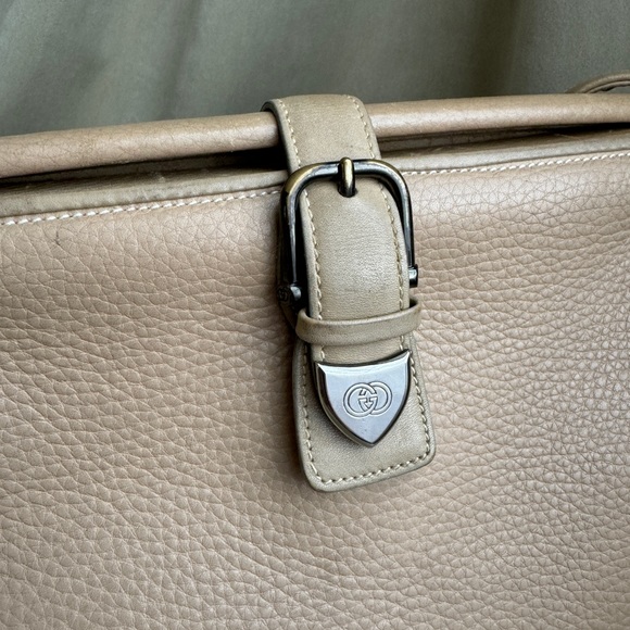 Gucci Vintage Rare Blush Pebbled Leather Crossbody Knight Charm Purse Mini Bag - Picture 12 of 14